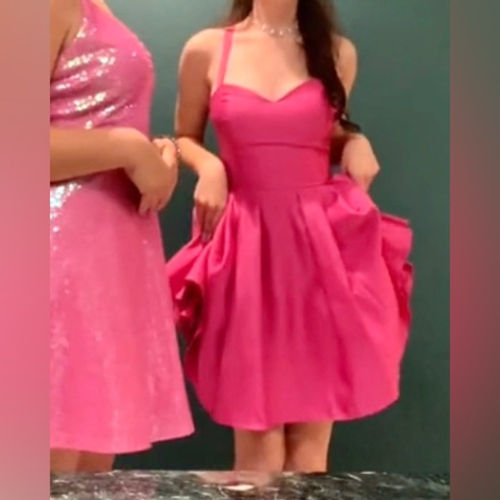 hot pink homecoming/formal mini dress!